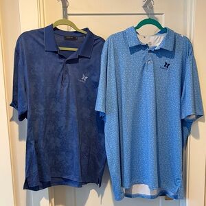 Sold as set! EUC Men’s 2XL Bugatchi & Scales “Kapalua” Blue Golf Polos!